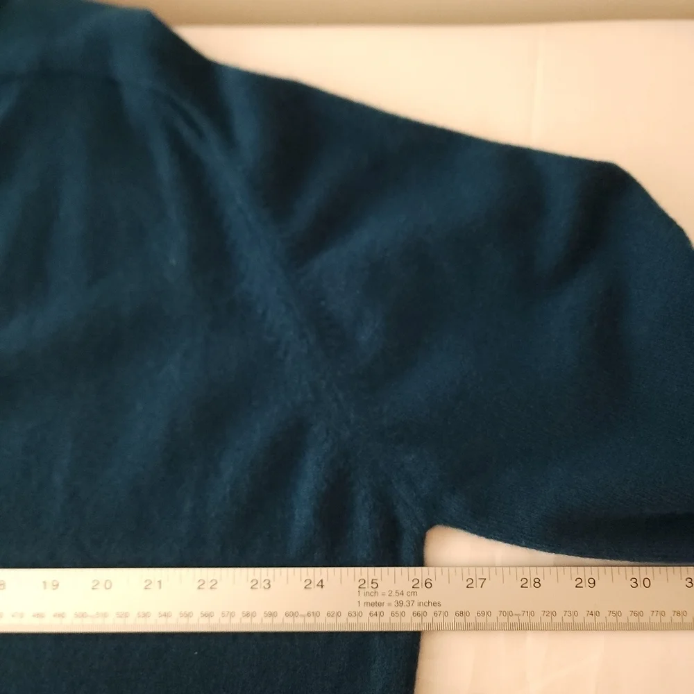 Vintage Land's End Men's Lambswool Teal Cardigan Sweater XL Tall